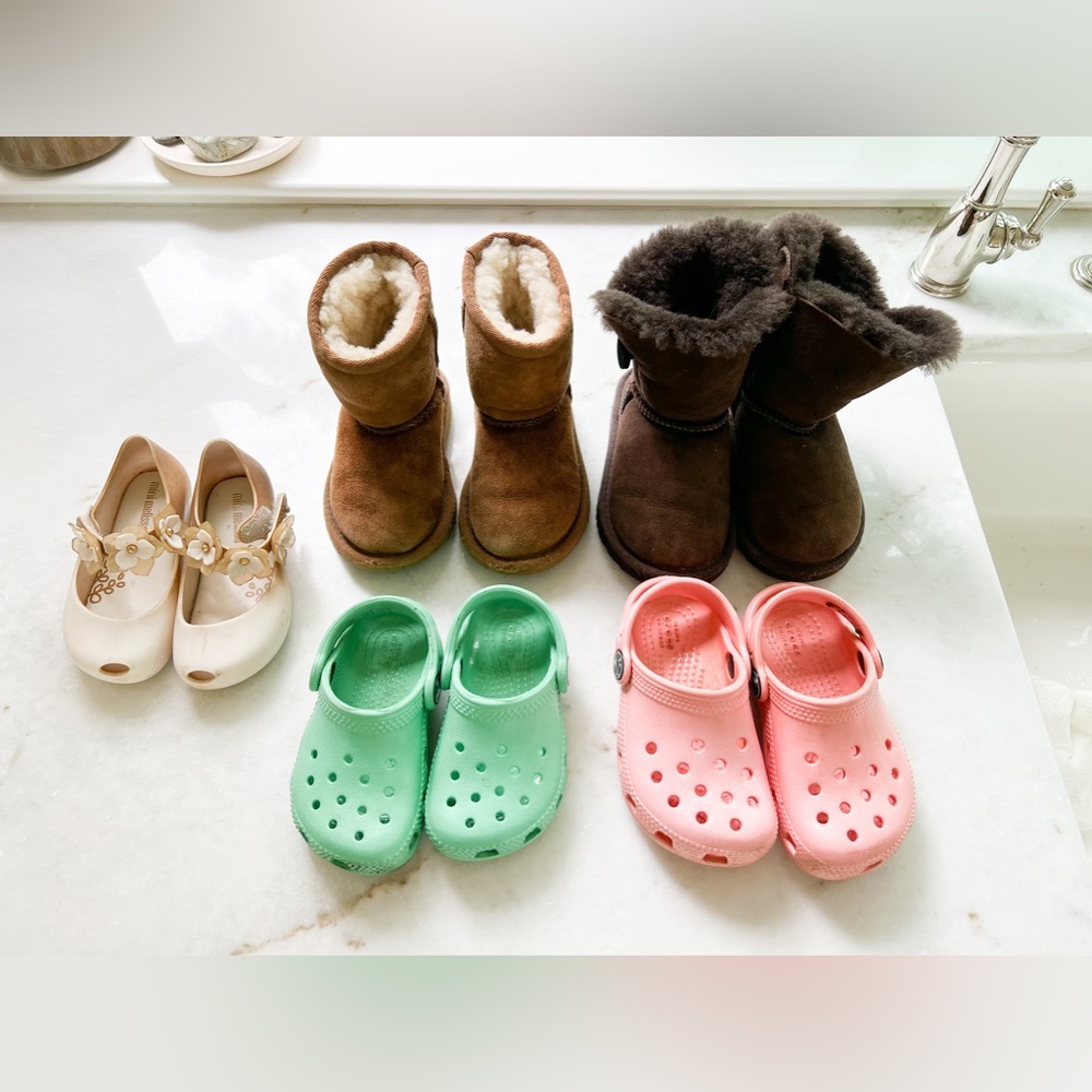 Lot of Crocs Uggs & Mini Melissa Toddler Shoes Size 6 & 7